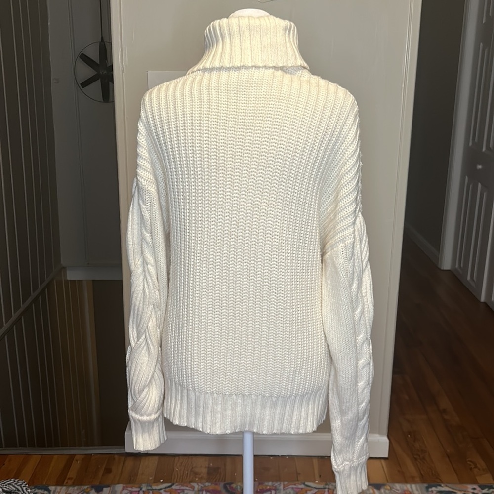 Jonathan Simkhai Aubrey Traveling Cable Knit Sweater One Shoulder Size Small - Picture 10 of 13